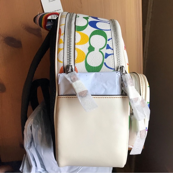 🌈 Coach Mini Court Backpack In Rainbow Signature Canvas - Picture 12 of 12